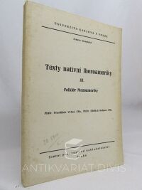 Kašpar, Oldřich, Vrhel, František, Texty nativní Iberoameriky III. Folklór Mezoameriky, 1984