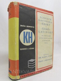 Meissner, J., Fürst, Kamil, Slovník latinsko-český a česko-latinský se zřetelem k potřebě žactva středních škol, 1941