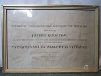 Štrougal, Lubomír, Vyznamenání za zásluhy o výstavbu podepsané předsedou vlády ČSSR 1975 Štrougalem, 1975