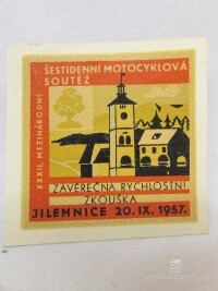 Autor-neurčen, , XXXII, mezinárodní šestidenní motocyklová soutěž: Závěrečná rychlostní zkouška, Jilemnice 20. IX. 1957, 0