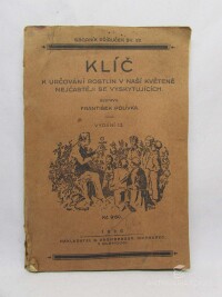 Polívka, František, Klíč k určování rostlin v naší květeně nejčastěji se vyskytujících, 1926