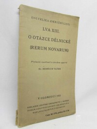 kolektiv, autorů, Encyklika (okružní list) Lva XII: O otázce dělnické (Rerum Novarum), 1931