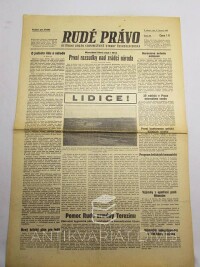 kolektiv, autorů, Rudé právo: Ústřední orgán komunistické strany Československa, číslo 29, První rozsudky nad zdrádci národa, Lidice!, 1945