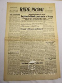 kolektiv, autorů, Rudé právo: Ústřední orgán komunistické strany Československa číslo 22, Zvýšení dávek potravin v Praze, 1945