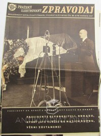 kolektiv, autorů, Pražský ilustrovaný zpravodaj: společenský nepolitický týdeník číslo 38 (878), President Dr. Beneš u Masarykovy rakve na hradě, 1937