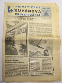 kolektiv, autorů, Privatizace/Privatizácia kupónová: List centra kupónové privatizace, 1997