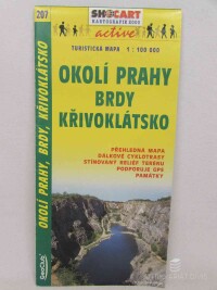 kolektiv, autorů, Okolí Prahy, Brdy, Křivoklátsko: Turistická mapa 1:100000 - Přehledná mapa, dálkové cyklotrasy, stínovaný reliéf terénu, podporuje GPS, památky, 2001