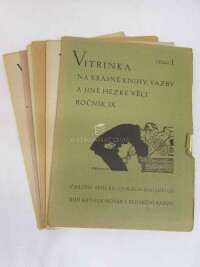 kolektiv, autorů, Vitrinka - na krásné knihy, vazby a jiné hezké věci ročník IX, čísla 1-6, 1932