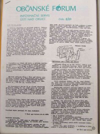 kolektiv, autorů, OF - Občanské Fórum - Infromační servis Ústí nad Orlicí, číslo 6. , 1989
