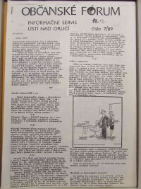 kolektiv, autorů, OF - Občanské Fórum - Infromační servis Ústí nad Orlicí, číslo 7. , 1989