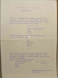 kolektiv, autorů, Informační servis Občanského fóra - žádost o informaci, zda existuje konto, 1989