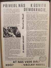 kolektiv, autorů, Přivedl nás k úsvitu demokracie, ať nás vede dál! Kdo? - Václav Havel, 1989