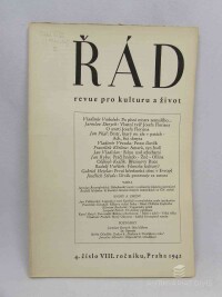 kolektiv, autorů, Řád: Revue pro kulturu a život: (4. číslo VIII. ročníku), 1942