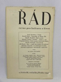 kolektiv, autorů, Řád: Revue pro kulturu a život: (1. číslo IX. ročníku), 1943