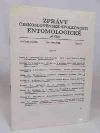 kolektiv, autorů, Zprávy Československé společnosti entomologické při ČSAV, ročník 27, číslo 2-4, 1991