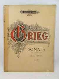 Grieg, Edvard, Sonate für Pianoforte und Violine: G dur, Sol Majeur, G Major, 0