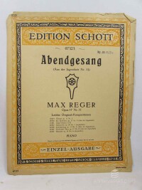 Reger, Max, Abendgesang: Piano, Aus der Jugendzeit Nr. 11., 0