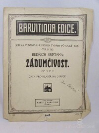 Smetana, Bedřich, Zádumčivost: OP. 5, Č. 2., Črta pro klavír na 2 ruce - Č. 143, 0