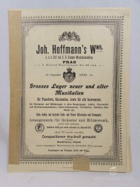 Hoffmann, Johannes, K. U. K. Hof- und E. H. Kammer-Musikalienhandlung, Grosses Lager Neuer und Alter Musikalien: für Pianoforte, Harmonium, Sowie für Alle Instrumente, 0