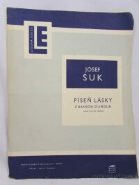 Suk, Josef, Píseň lásky / Chanson D'Amour - Piano 2 MS, 1967
