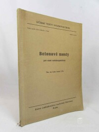 Janda, Lubor, Betonové mosty pro směr vodohospodářský, 1963