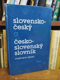 Nečas, Jaroslav, Kopecký, Miloslav, Slovensko-český a česko-slovenský slovník rozdílných výrazů, 1989