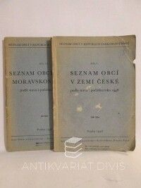 kolektiv, autorů, Seznam obcí v republice československé I., II.: Seznam obcí v zemi české + moravskoslezské podle stavu z počátku roku 1948, 1948