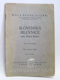 Konečný, Jan, Slovenská mluvnice pro české školy, 1922