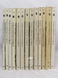 Dobroruka, Luděk J., Felix, Jiří, Veselovský, Zdeněk, Volf, Jiří, Mazák, Vratislav, Heráň, Ivan, Zvířata celého světa 1-13: Sloni a jejich příbuzní; Koně, osli a zebry; Hadi; Medvědi a pandy; Poloopice a opice; Papoušci; Velké kočky a gepardi; Bažanti a ostatní hrabaví; Kunovité šelmy; Tučňáci; Tuři; Kytovci; Ještěři, 1977