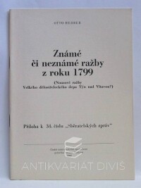 Herber, Otto, Známé či neznámé ražby z roku 1799 (Nouzové ražby Velkého dělostřeleckého depa Týn nad Vltavou?), 1980