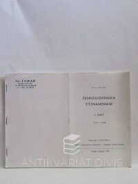 Měřička, Václav, Československá vyznamenání, I. část (1918-1938), 1973