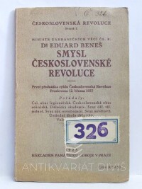 Beneš, Eduard, Smysl československé revoluce, 1923