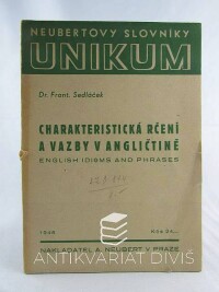 Sedláček, František, Charakteristická rčení a vazby v angličtině, 1946