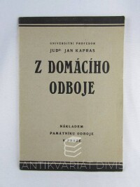 Kapras, Jan, Z domácího odboje, 1928