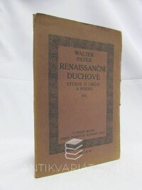 Pater, Walter, Renaissanční duchové: Studie o umění a poesii, 1911