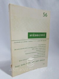 kolektiv, autorů, Svědectví: Čtvrtletník pro politiku a kulturu, ročník 14, číslo 56, 1978