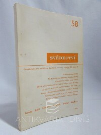 kolektiv, autorů, Svědectví: Čtvrtletník pro politiku a kulturu, ročník 15, číslo 58, 1979