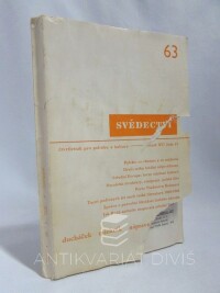kolektiv, autorů, Svědectví: Čtvrtletník pro politiku a kulturu, ročník 16, číslo 63, 1981