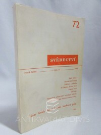 kolektiv, autorů, Svědectví: Čtvrtletník pro politiku a kulturu, ročník 18, číslo 72, 1984