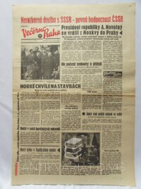 kolektiv, autorů, Večerní Praha 28. 11. 1963, ročník IX, číslo 281: Nerozborná družba s SSSR - pevná budoucnost ČSSR; Mezinárodně politický význam prodloužení smlouvy o dalších dvacet let, 1963