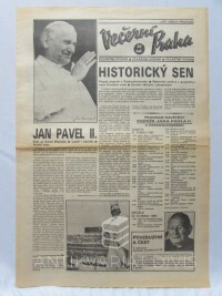 kolektiv, autorů, Večerní Praha - zvláštní vydání: Papež Jan Pavel II poprvé v Československu, 1990
