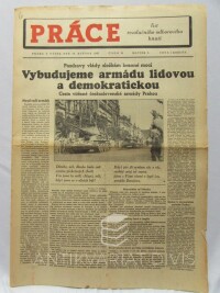 kolektiv, autorů, Práce - List revolučního odborového hnutí 18. 5. 1945, ročník 1, číslo 10: Vybudujeme armádu lidovou a demokratickou atd., 1945