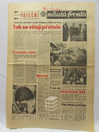 kolektiv, autorů, Páteční Mladá fronta 16. 8. 1968, číslo 226: Rumunská stranická a státní delegace přibyla do Prahy atd., 1968