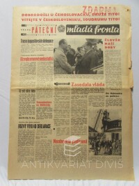 kolektiv, autorů, Páteční Mladá fronta 9. 8. 1968, číslo 219: Vítejte v Československu, soudruhu Tito! atd., 1968