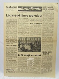 kolektiv, autorů, Svobodná mladá fronta - druhé pondělní zvláštní vydání 26. 8. 1968, ročník XXIV, číslo 238: Lid nepřijme porobu atd., 1968