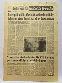 kolektiv, autorů, Mladá fronta - zvláštní vydání 18. 7. 1968, číslo 198: Dopis pěti států - účastníků varšavské schůzky ústřednímu výboru Komunistické strany Československa, 1968