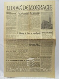 kolektiv, autorů, Lidová demokracie 20. 1. 1969, ročník XXV, číslo 16: Jan Palach zemřel; Z lásky k lidu a svobodě atd., 1969