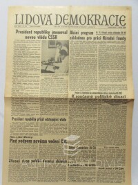 kolektiv, autorů, Lidová demokracie 9. 4. 1968, ročník XXIV, číslo 99: President republiky jmenoval novou vládu ČSSR., 1968