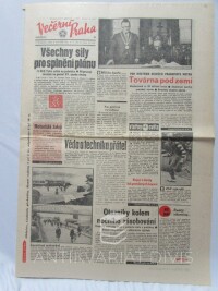 kolektiv, autorů, Večerní Praha 3. 11. 1975, ročník XXI, číslo 216 : Všechny síly pro splnění plánu atd., 1975