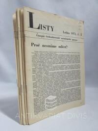 kolektiv, autorů, Listy: Časopis československé socialistické opozice: Leden 1971, č. 1, 3, 4-5, 6 a zvláštní vydání září 1971, 1971
